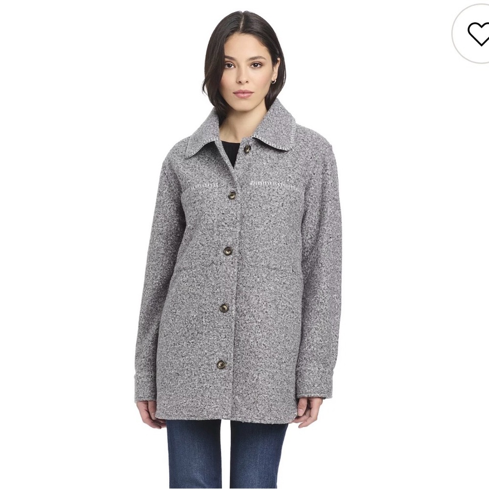 Modern Supply by Sanctuary Gray Boucle Shacket/Coat NWT Sz XLarge